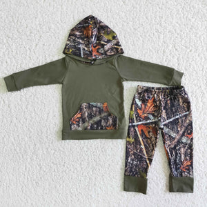 Boy's green  hoodie outfits