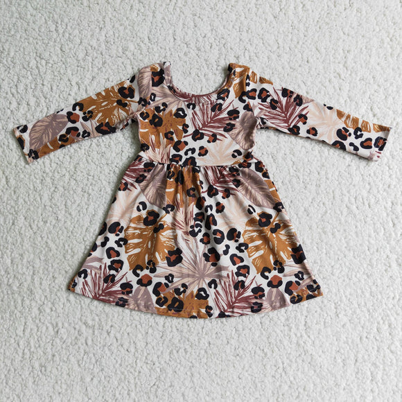 Santa's leopard print long sleeve dress