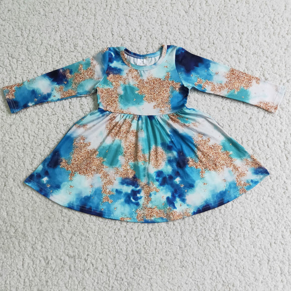 blue print dress