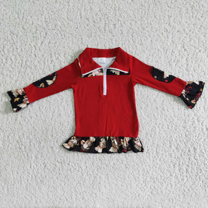 girl's red pullover