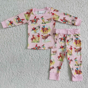 pink girls cartoon clothing pajamas outfits