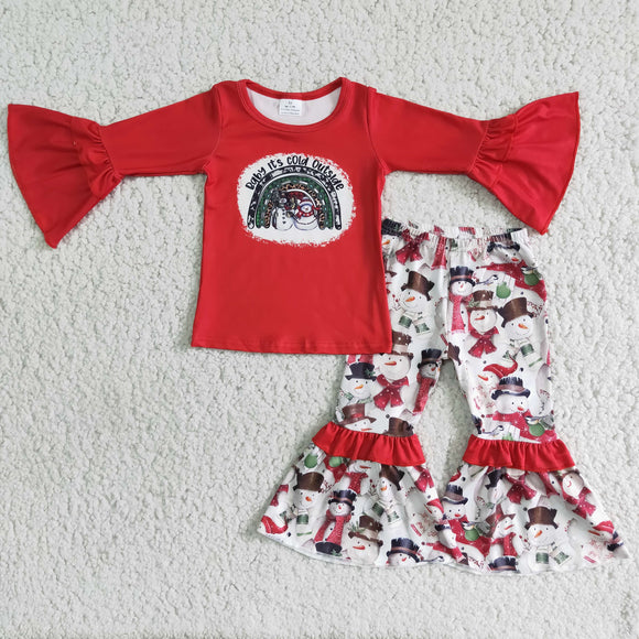 snowman red girls clothing  outfits
