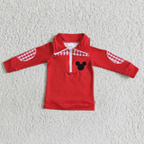 cartoon boyl's red zipper top