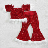 Christmas red sequins set