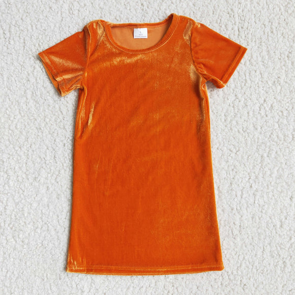 orange  print dress