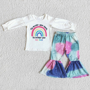Lovely rainbow girls clothing  outfits