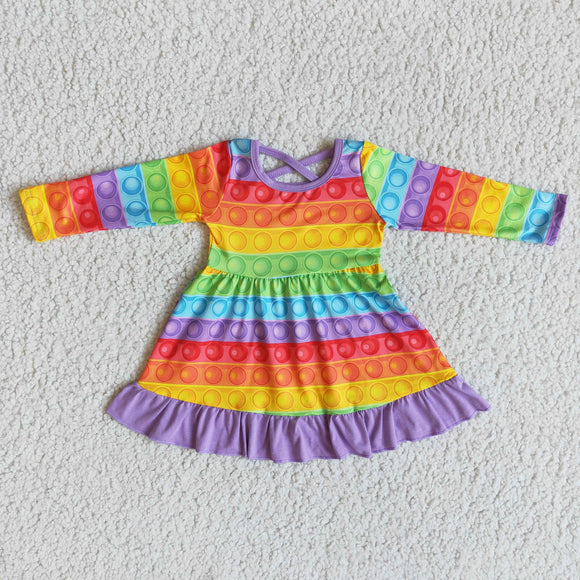 colorful print girl dress