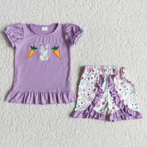 Embroidery Easter cute Girl's Summer outfits