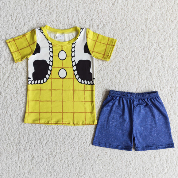 yellow  boy's  print Summer outfits
