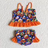 orange and purple cartoon Children's swimsuit