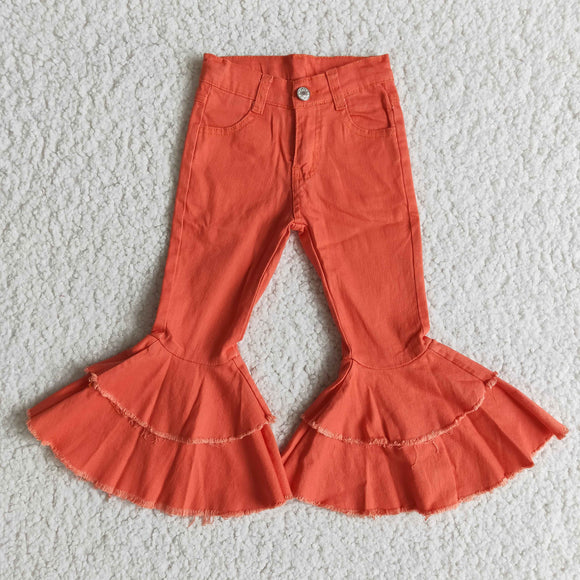 orange Bell-bottom jeans