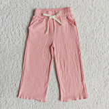 pink--Comfortable loose cotton wide leg pants