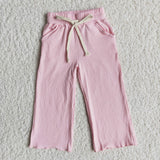 light pink--Comfortable loose cotton wide leg pants
