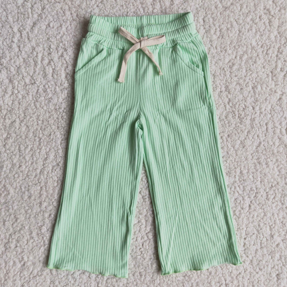 green--Comfortable loose cotton wide leg pants