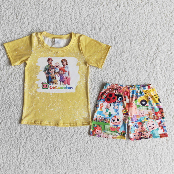 YELLOW  boy's  print Summer outfits