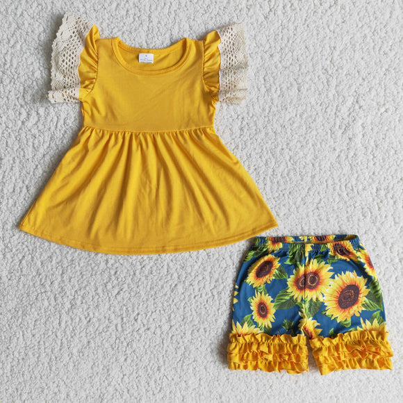 sunflower  girl summer short sleeve suit