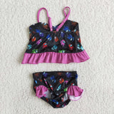 black and pink  cartoon Children's swimsuit