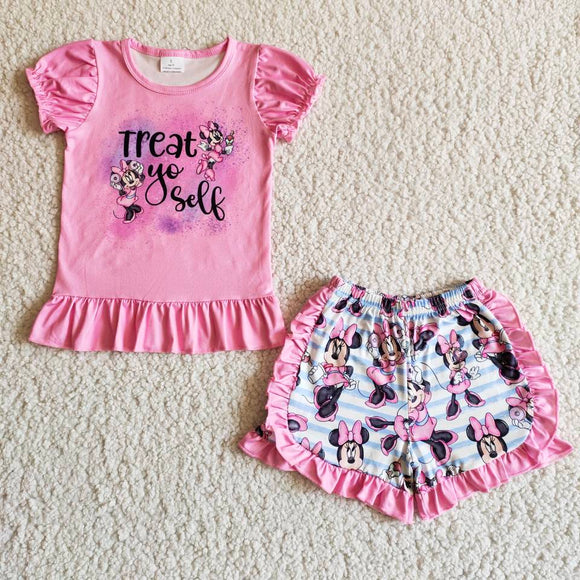 pink cartoon Girl's Summer outfits