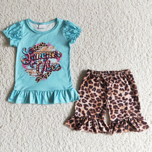 blue leopard Girl's Summer outfits