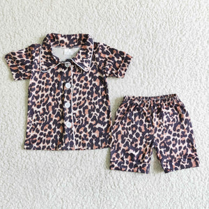 Summer boy leopard pajamas