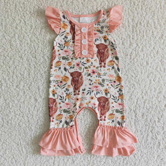 pink cow romper