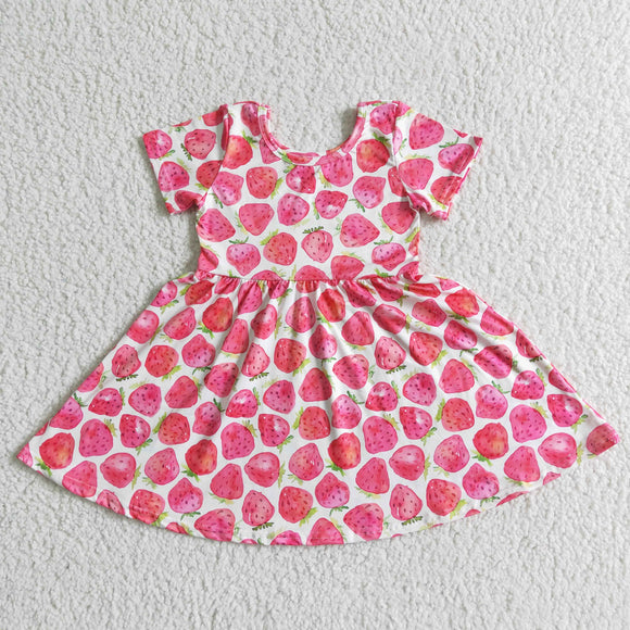 Pink strawberry print dress
