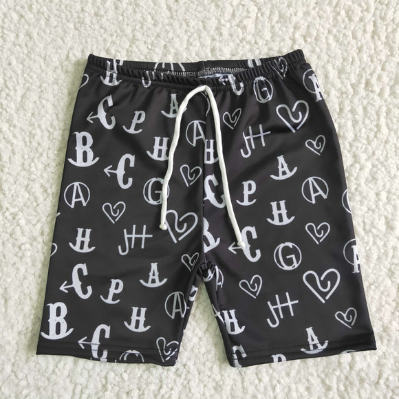 Black symbols Summer swimming trunks
