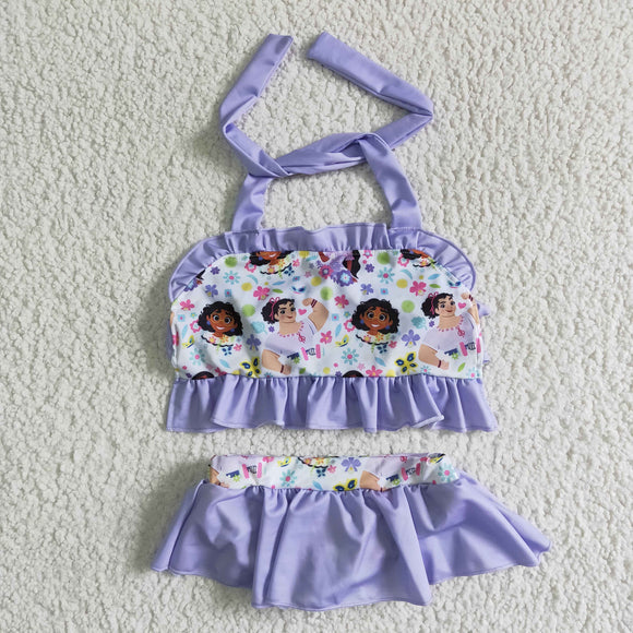 purple cartoon swimwear