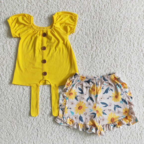 yellow flower print Girl's Summer outfits