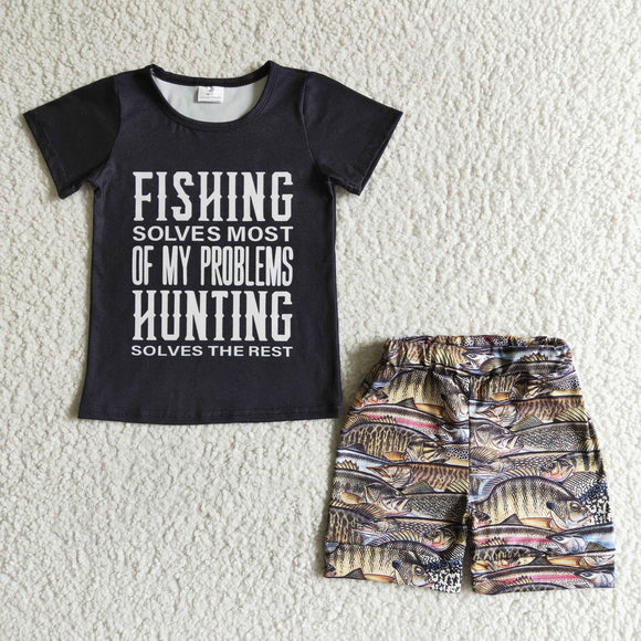 summer black fishing boys clothing