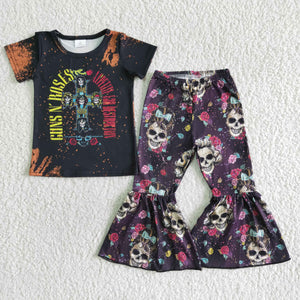 summer girl clothing black short sleeve trouser outfits
