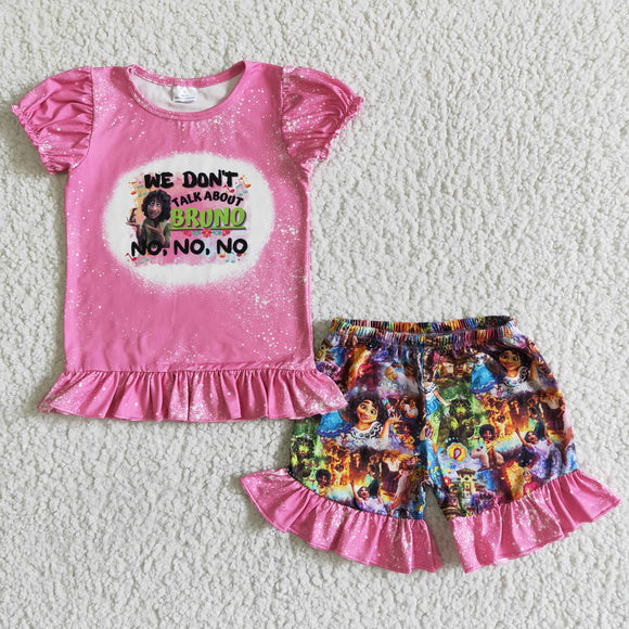 Girl's Summer cartoon pink outfits