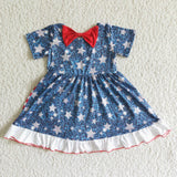 blue star and red stripe girl dress