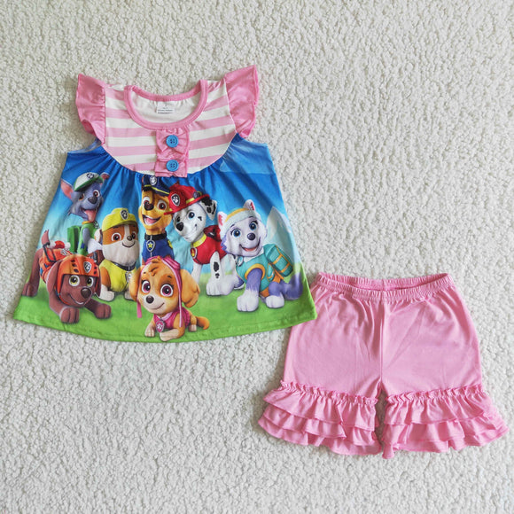 cartoon pink dog  girl outfits
