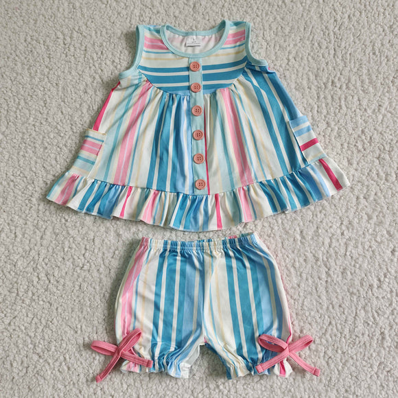 Chromatic stripe girl outfits