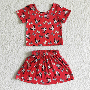 red cartoon girl dress outfits