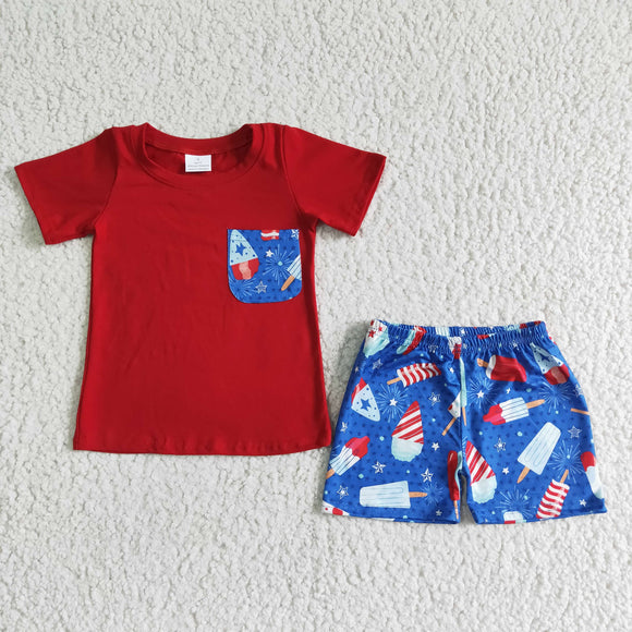 On July 4 blue and red boy clothing