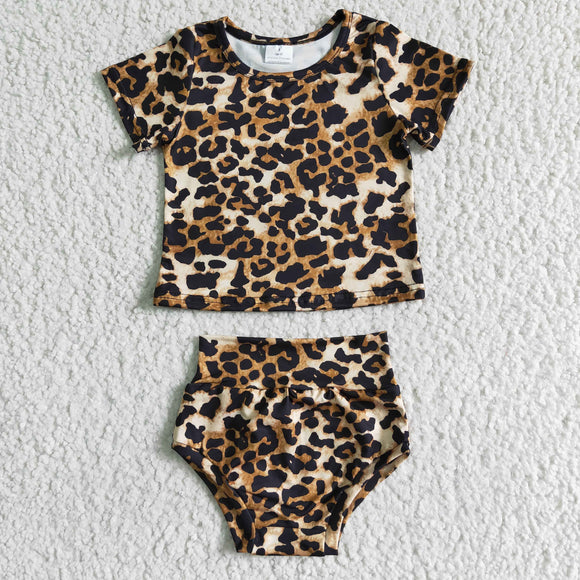 leopard Summer bummies suit