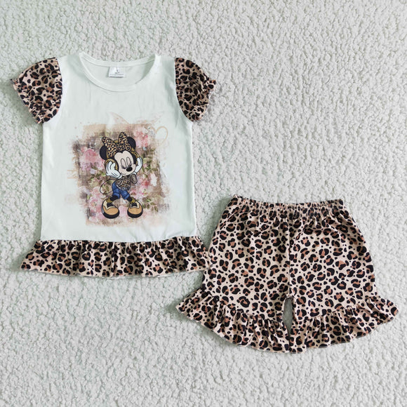 summer girl cartoon leopard clothing