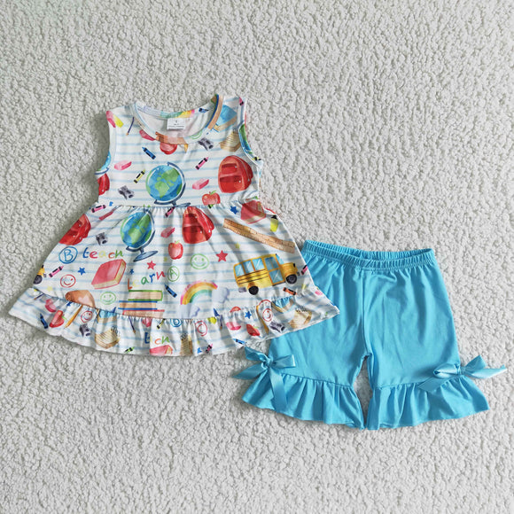 BLUE back to school girl clothing