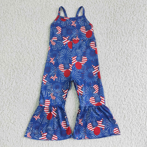 4th July jumpsuit--blue and red star