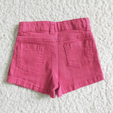 summer pink  jeans shorts