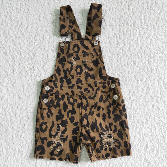 Summer short style leopard suspenders