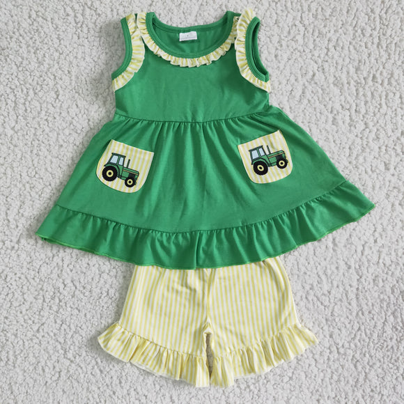 green car girl clothing