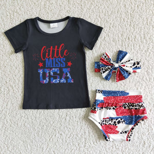 Summer bummies 4th of July black miss USA outfits