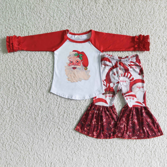 Christmas red girls clothing long sleeve outfits