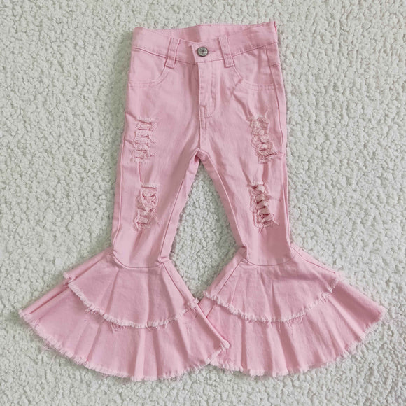 new style pink Bell-bottom jeans