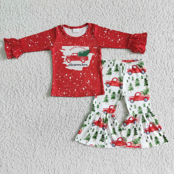Christmas girls clothing long sleeve outfits