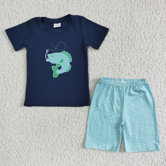 Embroidery fish  boy clothing