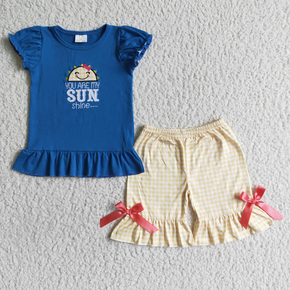 blue and yellow sun Girl's Summer outfits